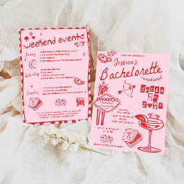 Whimsical Hand getrokken Poker Bachelorette Party  Kaart