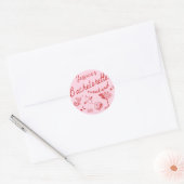 Whimsical Hand getrokken Poker Cocktail Bacheloret Ronde Sticker (Envelop)