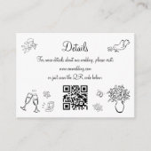 Whimsical Hand getrokken QR Code Wedding Details Informatiekaartje (Voorkant)