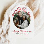 Whimsical Hand getrokken Red Bow Holiday Kerstmis Acryl Uitnodigingen