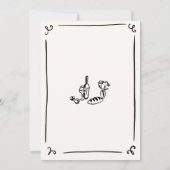 Whimsical Hand getrokken repetitie diner Kaart (Achterkant)