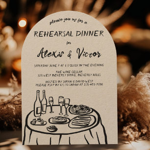 Whimsical Hand getrokken repetitie Dinner Table Cu Kaart