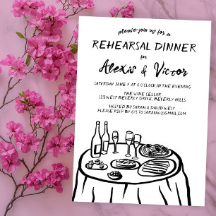 Whimsical Hand getrokken repetitie Dinner Table Cu Kaart