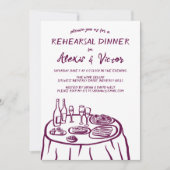 Whimsical Hand getrokken repetitie Dinner Table Cu Kaart (Voorkant)