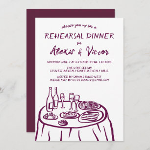 Whimsical Hand getrokken repetitie Dinner Table Cu Kaart