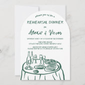 Whimsical Hand getrokken repetitie Dinner Table Cu Kaart (Voorkant)