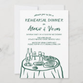 Whimsical Hand getrokken repetitie Dinner Table Cu Kaart (Voorkant)