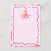 Whimsical Hand getrokken rode boog golvende bruilo Informatiekaartje (Achterkant)