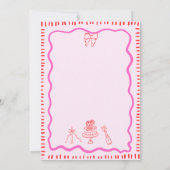 Whimsical Hand getrokken rode boog golvende bruilo Kaart (Achterkant)