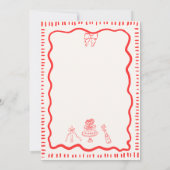 Whimsical Hand getrokken rode boog golvende bruilo Kaart (Achterkant)