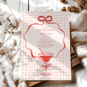 Whimsical Hand getrokken rode boog golvende bruilo Kaart