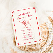 Whimsical Hand getrokken rode vrijgezelle Kaart