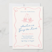 Whimsical Hand getrokken Roze & Blauw Vrijgezellen Kaart (Voorkant)