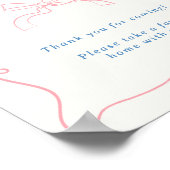 Whimsical Hand Getrokken Roze & Blauwe Favorieten Poster (Hoek)