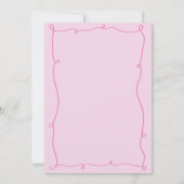 Whimsical Hand getrokken roze bruids douche uitnod Kaart (Achterkant)