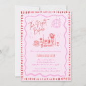 Whimsical Hand getrokken roze golvende repetitie d Kaart (Voorkant)