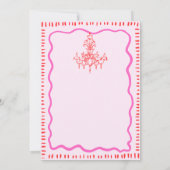 Whimsical Hand getrokken roze golvende repetitie d Kaart (Achterkant)