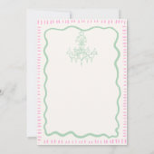 Whimsical Hand getrokken roze golvende repetitie d Kaart (Achterkant)