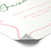 Whimsical Hand Getrokken Roze & Groene Favorieten Poster (Hoek)