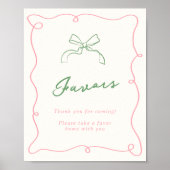 Whimsical Hand Getrokken Roze & Groene Favorieten Poster (Voorkant)