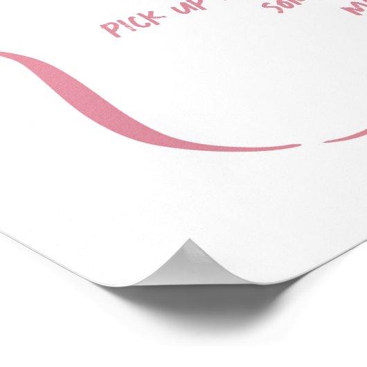 Whimsical Hand getrokken Roze Late Night Luiers te Poster (Hoek)