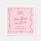 Whimsical Hand getrokken roze & rode douche Servet (Voorkant)