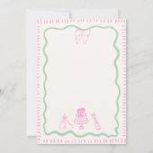 Whimsical Hand getrokken roze strik golvende bruil Kaart (Achterkant)