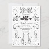 Whimsical Hand getrokken Safari Dieren Baby shower Kaart (Voorkant)