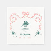 Whimsical Hand getrokken Scribble Bow bruiloft Servet (Voorkant)