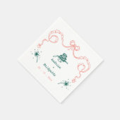 Whimsical Hand getrokken Scribble Bow bruiloft Servet (Hoek)