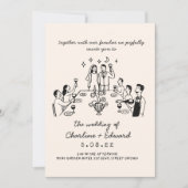 Whimsical Hand getrokken Scribble bruiloft uitnodi Kaart (Voorkant)