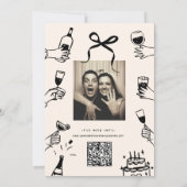 Whimsical Hand getrokken Scribble bruiloft uitnodi Kaart (Achterkant)