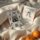 Whimsical Hand getrokken Scribble bruiloft uitnodi Kaart