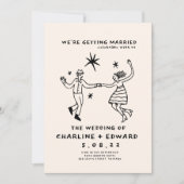 Whimsical Hand getrokken Scribble bruiloft uitnodi Kaart (Voorkant)
