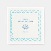 Whimsical Hand getrokken Shell-Vrijgezellenfeest Servet (Voorkant)