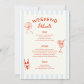 Whimsical Hand getrokken Sinaasappel Cocktail Bach Kaart (Achterkant)