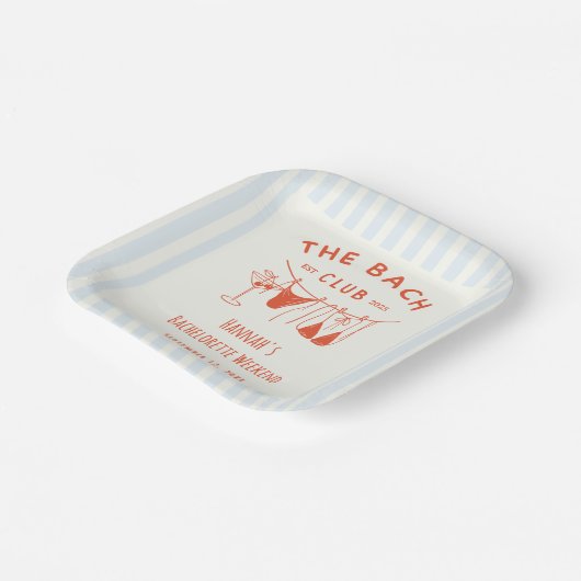 Whimsical Hand getrokken Sinaasappel Cocktail Bach Papieren Bordje (Gebogen)