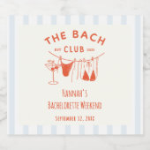 Whimsical Hand getrokken Sinaasappel Cocktail Bach Sparkling Wijnetiket (Enkel label)