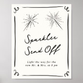 Whimsical Hand getrokken Sparkler Verstuur Poster (Voorkant)