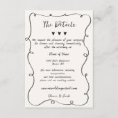 Whimsical Hand getrokken Squiggle golvende bruilof Informatiekaartje (Voorkant)