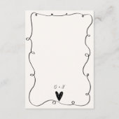 Whimsical Hand getrokken Squiggle golvende bruilof Informatiekaartje (Achterkant)