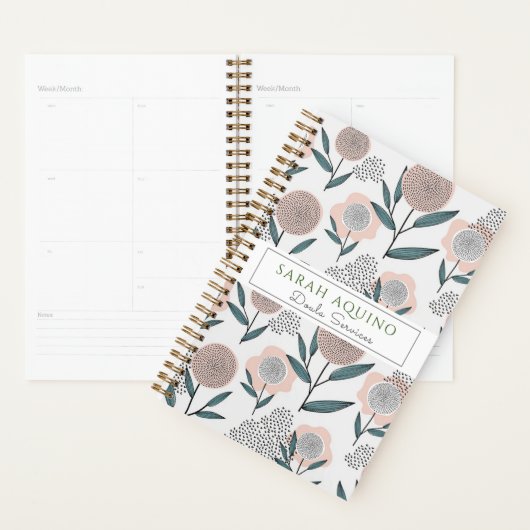 Whimsical Hand getrokken stijl Floral Doodle Doula Planner (Display)