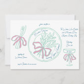 Whimsical Hand getrokken tafel instellen Vrijgezel Kaart (Voorkant)