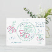 Whimsical Hand getrokken tafel instellen Vrijgezel Kaart (Staand voorkant)