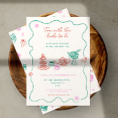 Whimsical Hand getrokken Tea Party Vrijgezellenfee Kaart
