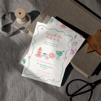 Whimsical Hand getrokken Tea Party Vrijgezellenfee Kaart