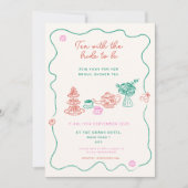 Whimsical Hand getrokken Tea Party Vrijgezellenfee Kaart (Voorkant)