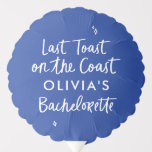 Whimsical hand getrokken toast op de kust ballon<br><div class="desc">Whimsical moderne leuke hand getrokken toast op de kust koninklijke blauwe vrijgezel weekend decor voorkeur ballon.</div>