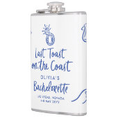 Whimsical hand getrokken toast op de kust heupfles (Links)