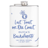 Whimsical hand getrokken toast op de kust heupfles (Voorkant)